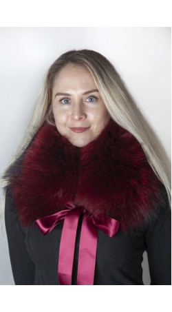 Bordeaux Finnraccoon  fur collar-neck warmer